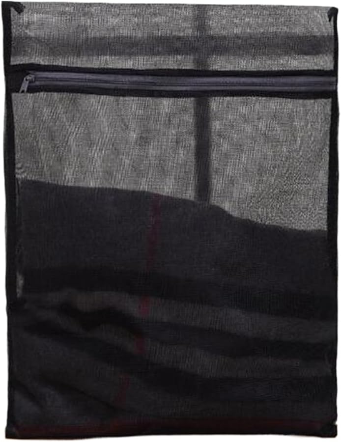 حقيبة غسيل من النايلون الشبكي الرمادي الفاتح بسحاب للصدرية والملابس الحساسة - Image 4